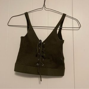Good American green crop top size 1
